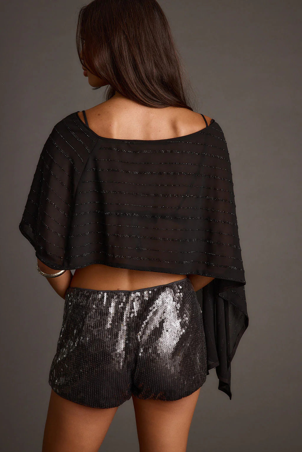 Oasis Black Rhinestone Shawl
