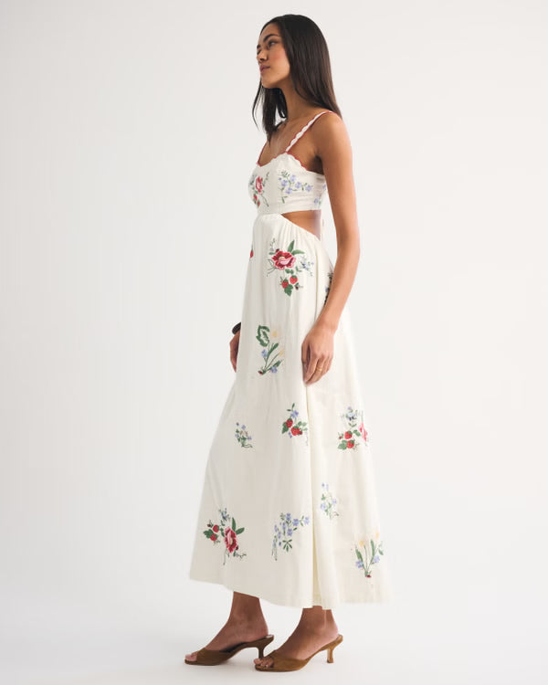 Bra-Free Embroidered Maxi Dress
