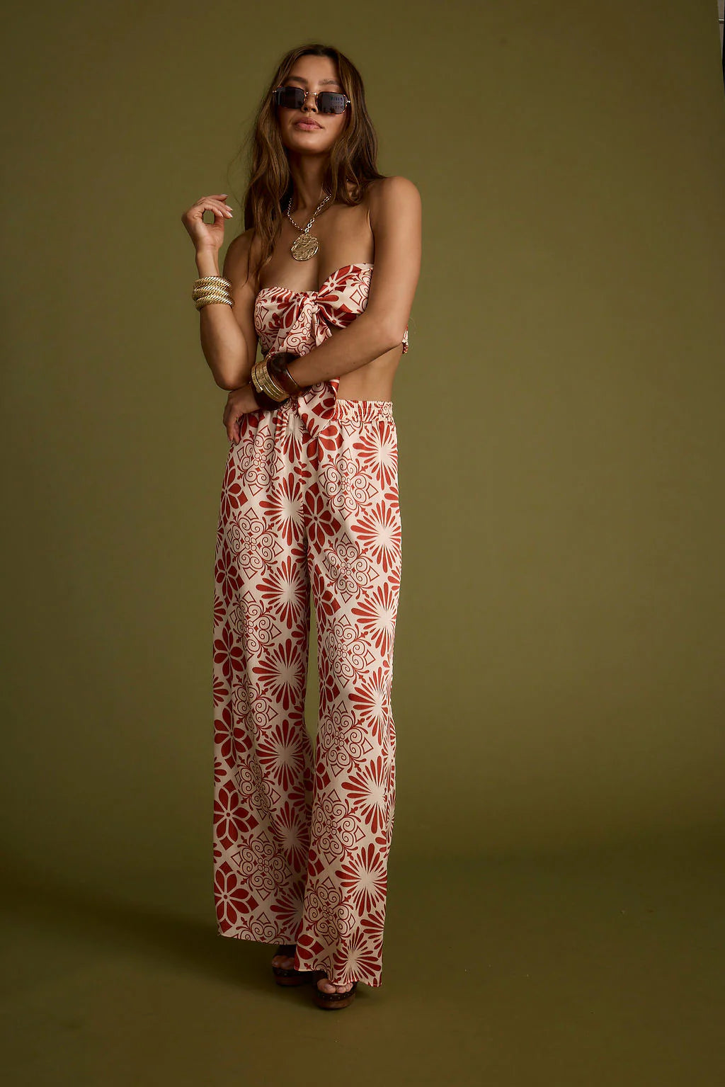 Cubana Rust Satin Pants
