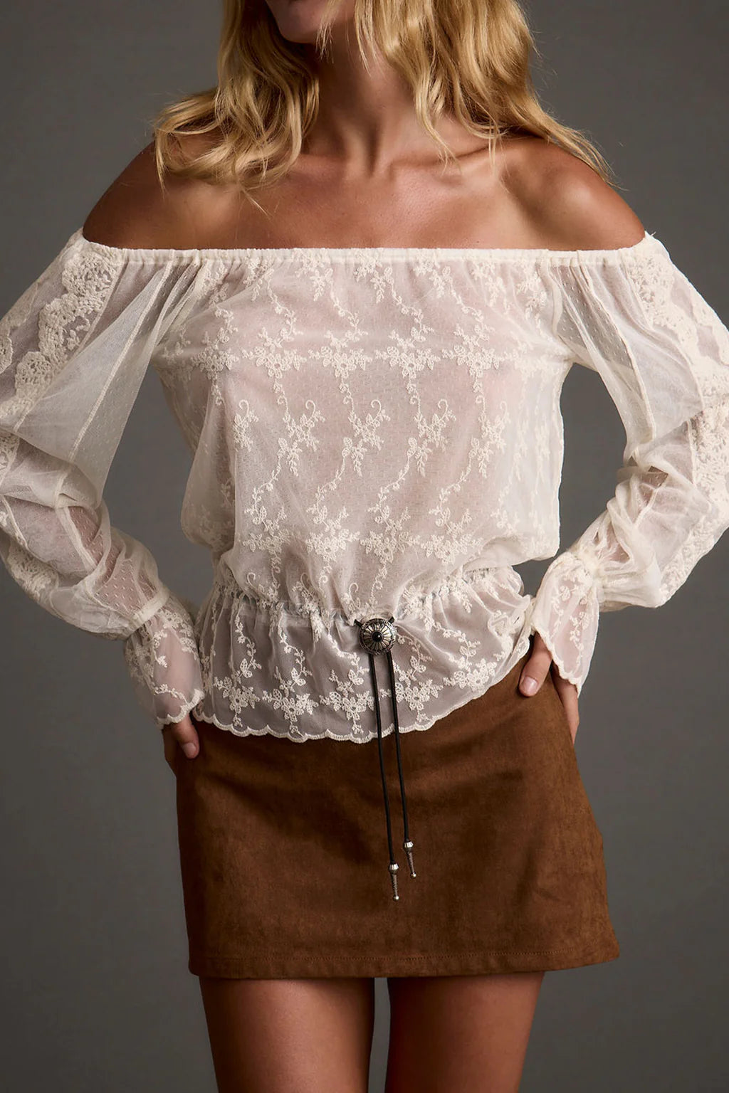 Norah Ivory Off Shoulder Top
