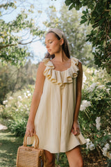 Juliet Ruffle Mini Dress in Yellow