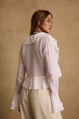 Guilliana White Ruffle Blouse