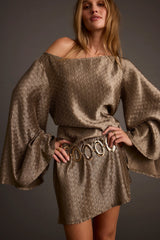Kahlo Gunmetal Mini Dress