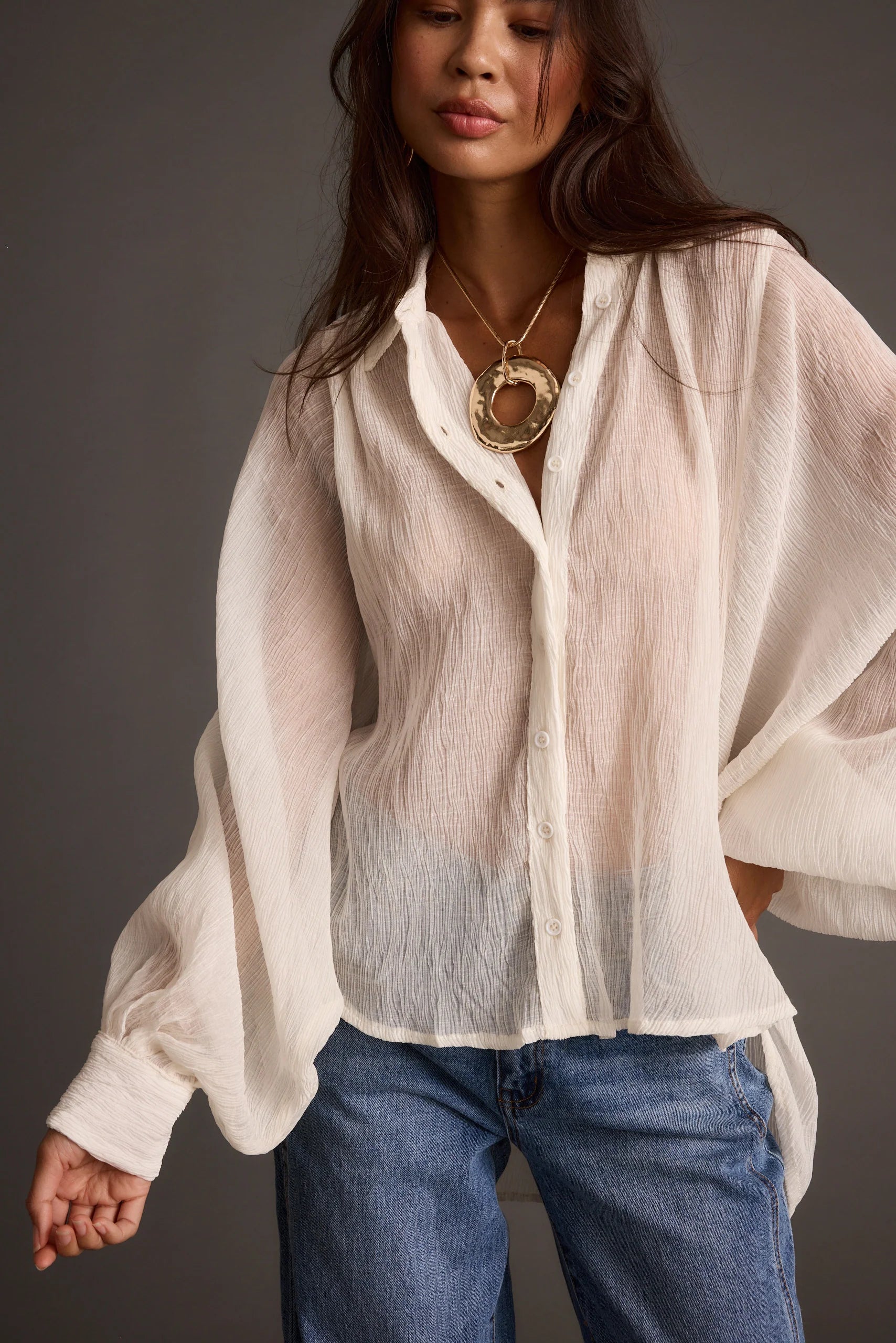 Claudia Ivory Oversized Blouse