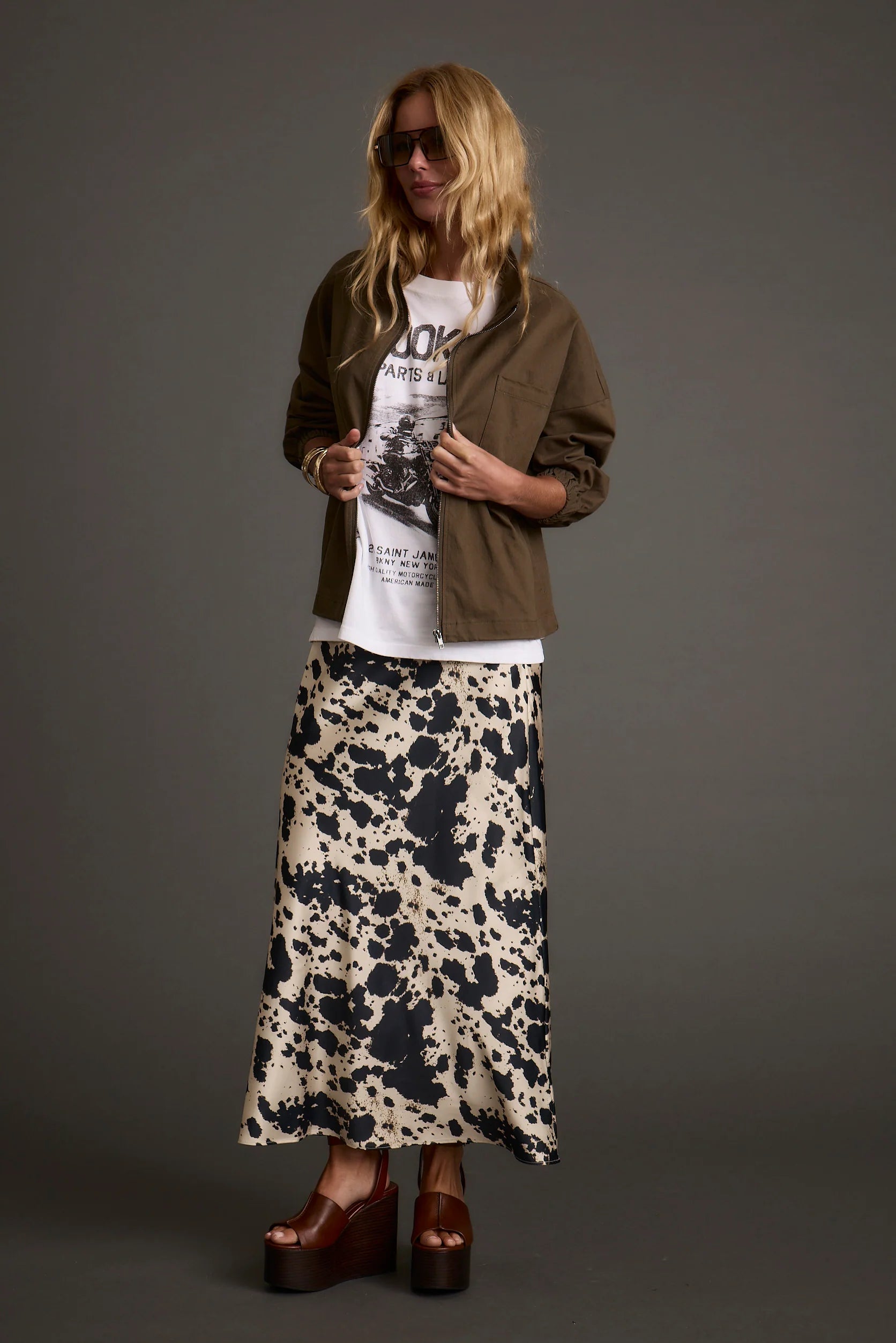 Kacey Cowhide Maxi Skirt