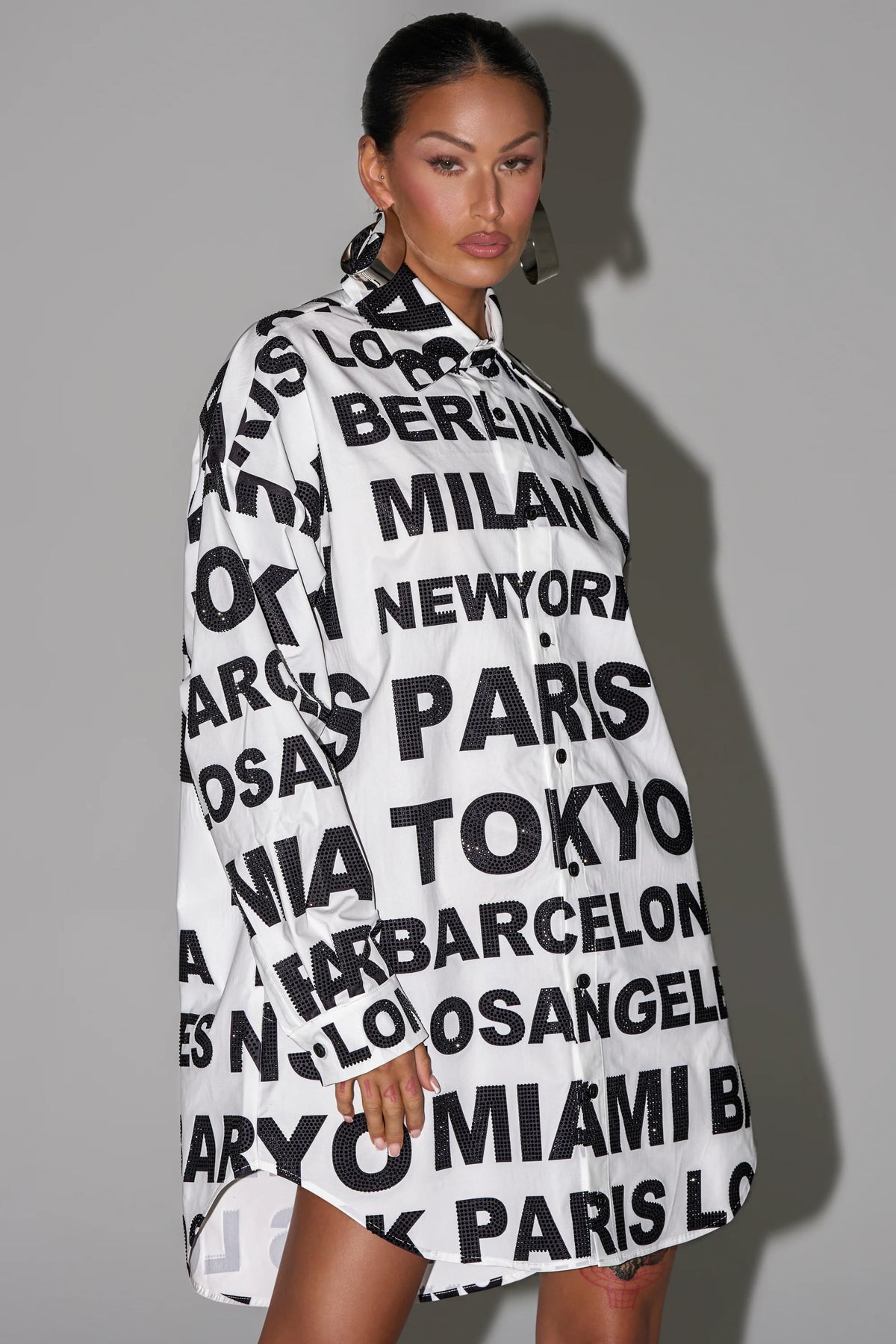 TIME AND PLACE POPLIN MINI DRESS