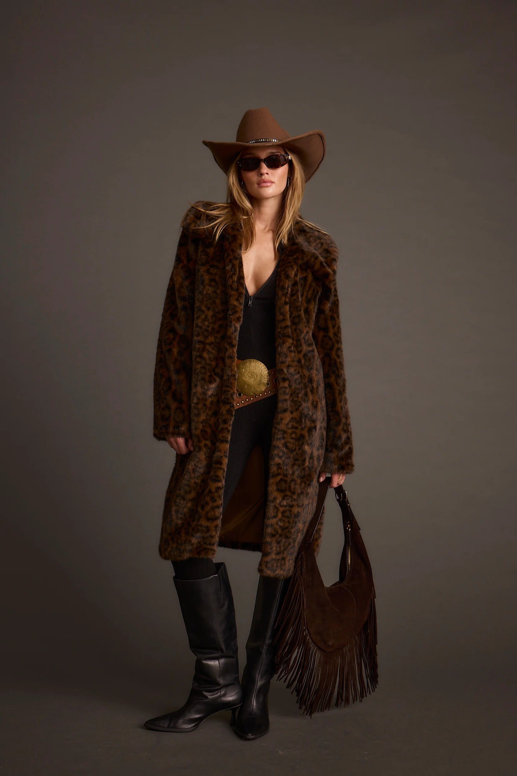 Rochelle Leopard Faux Fur Coat