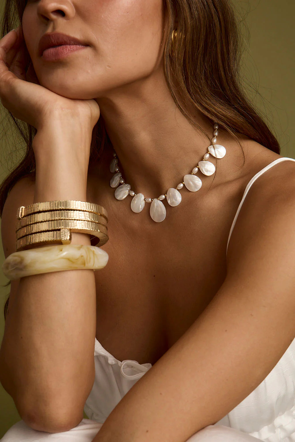 Soft Whispers Shell Choker Necklace