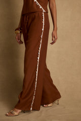 Estelle Terracotta Shell Embellished Pants