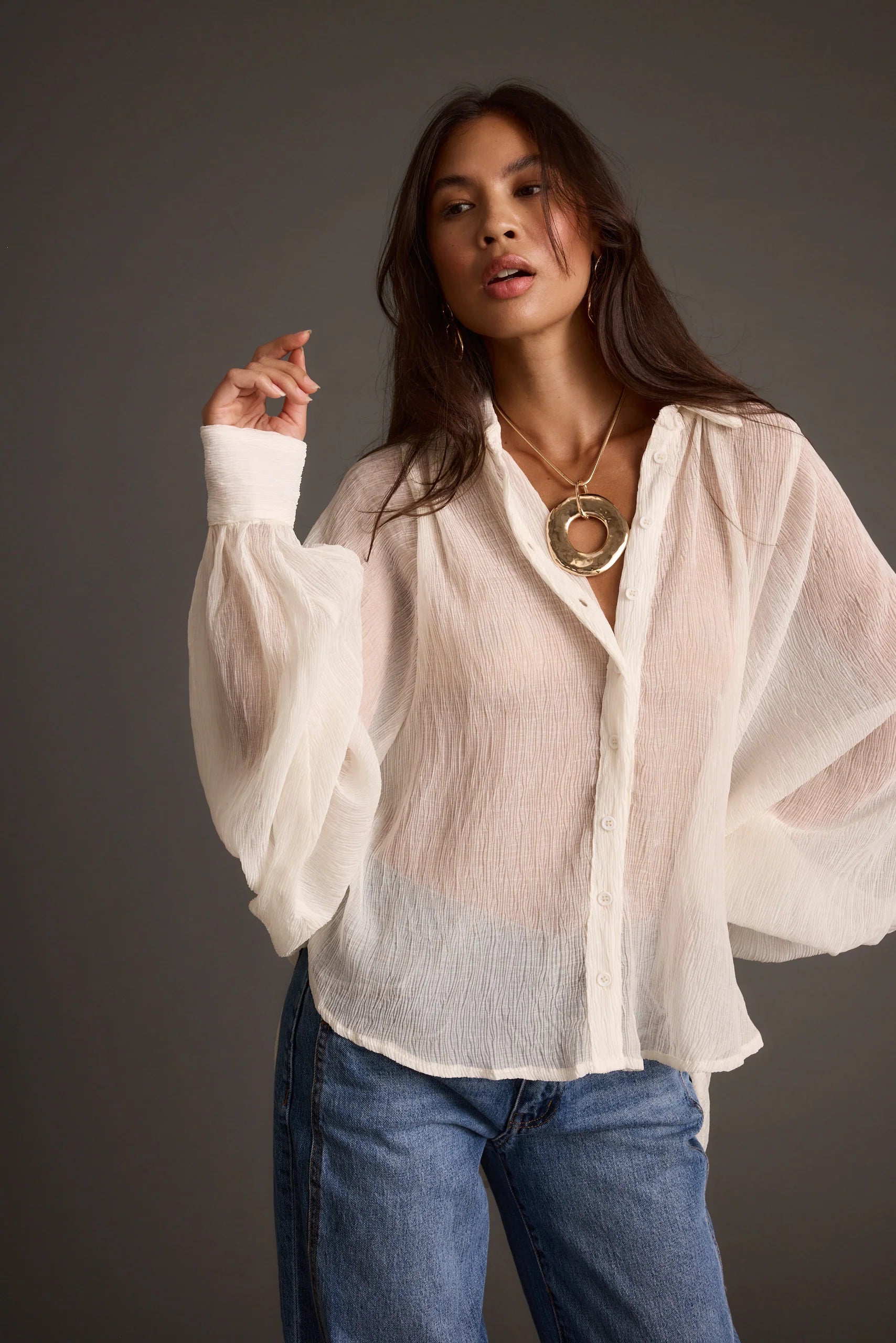 Claudia Ivory Oversized Blouse