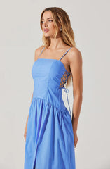 Karah Drop Waist Cutout Midi Dress