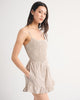 A&F Sydney Smocked Dipped-Waist Romper-Brown Stripe
