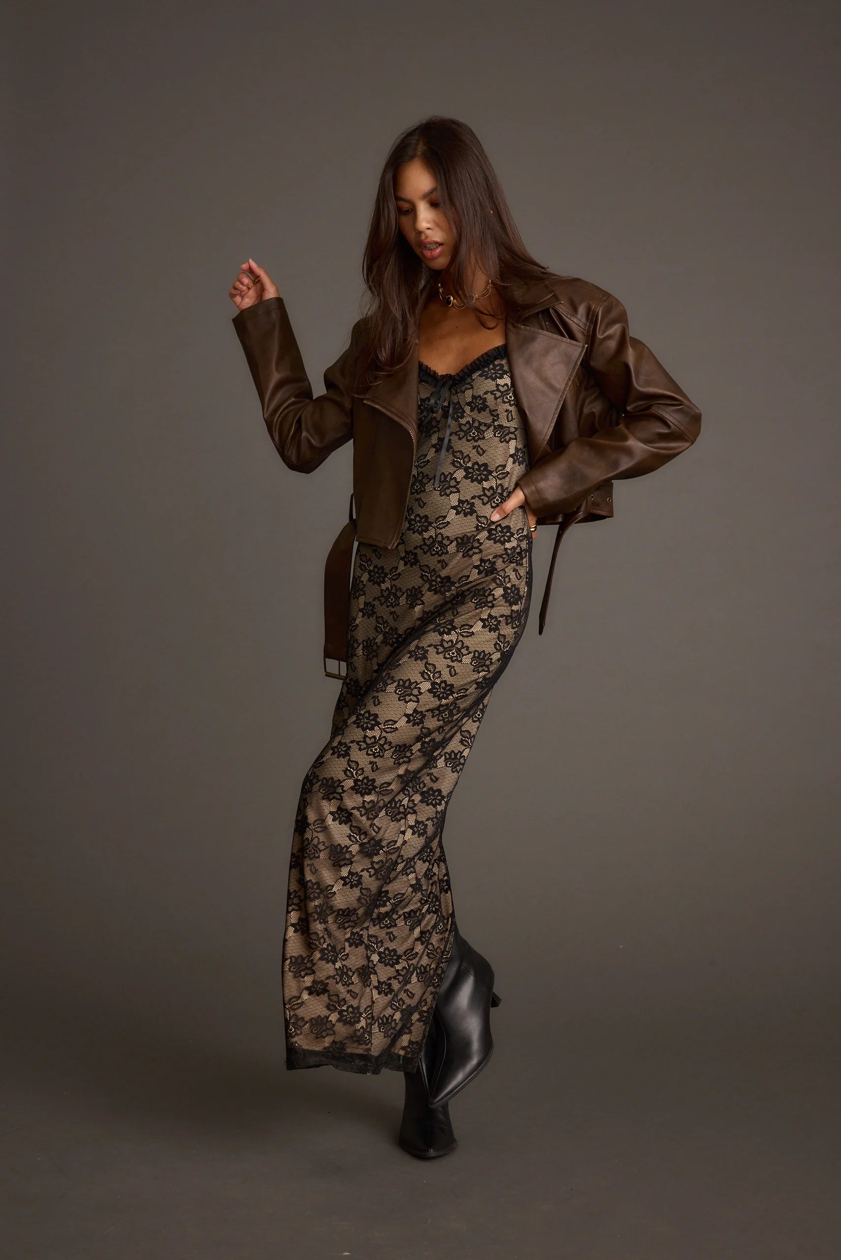 Temptation Black Lace Maxi Dress