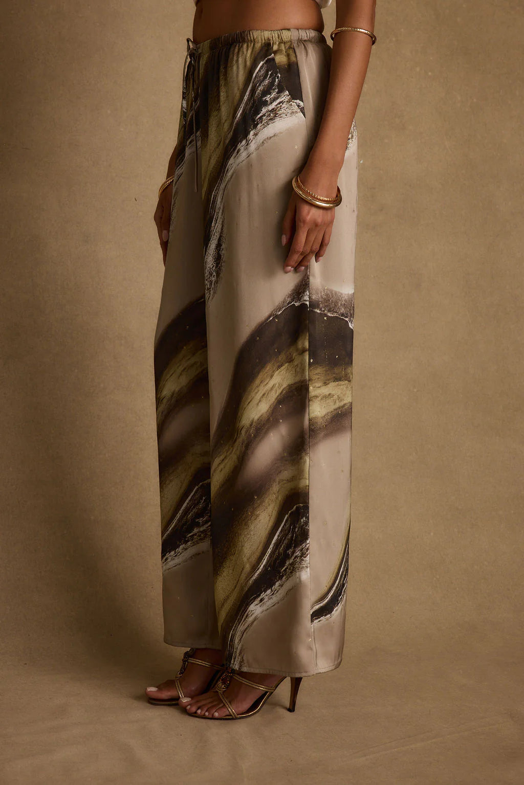 Clear Breeze Marble Satin Pants
