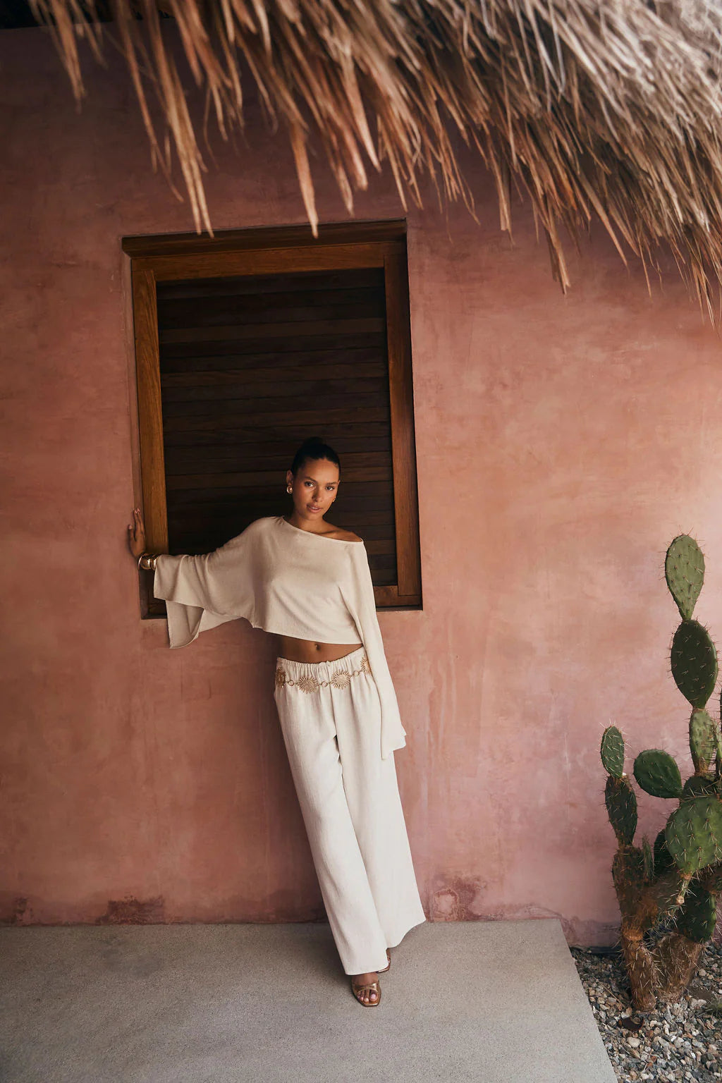 Clear Breeze White Linen Pants