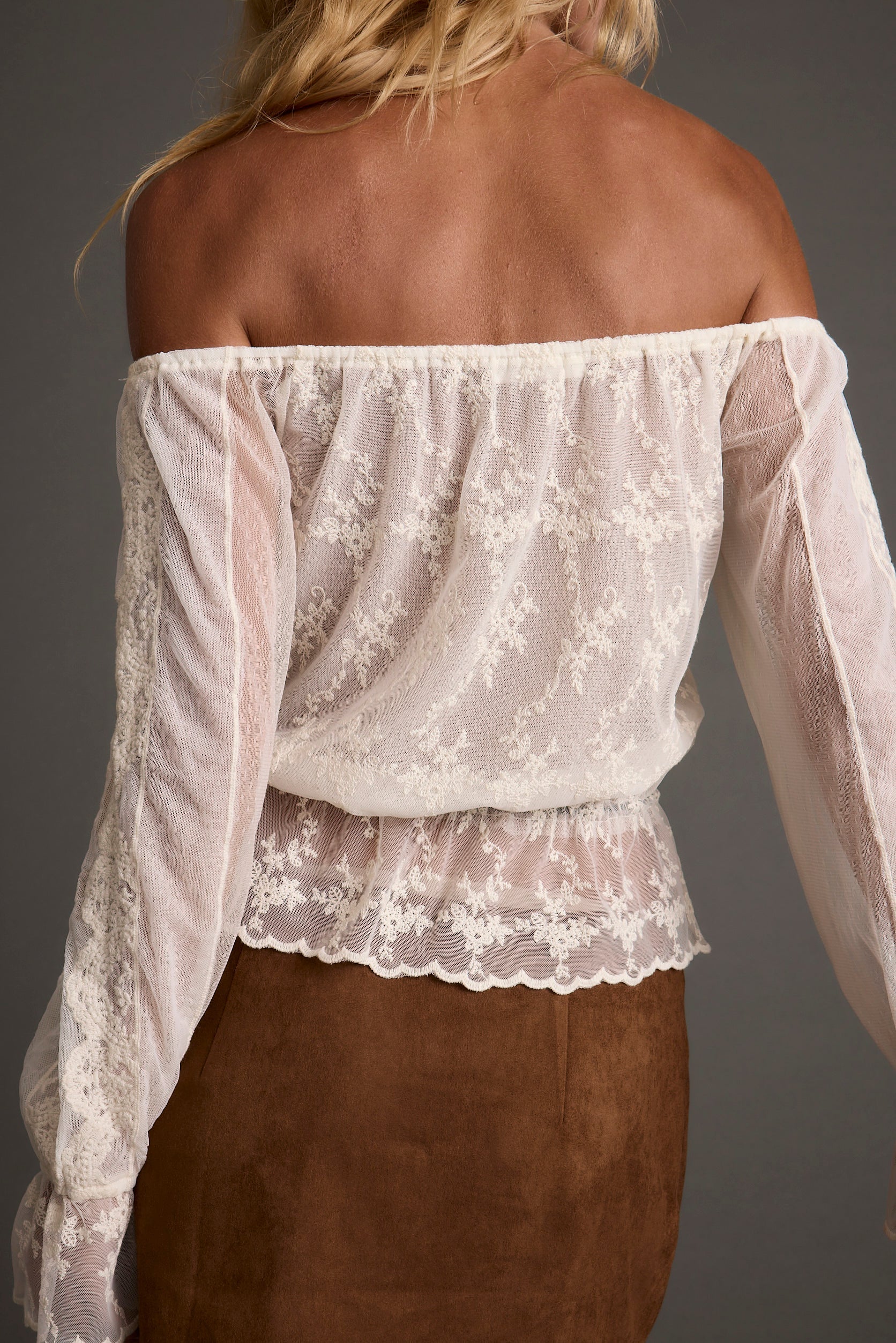 Norah Ivory Off Shoulder Top