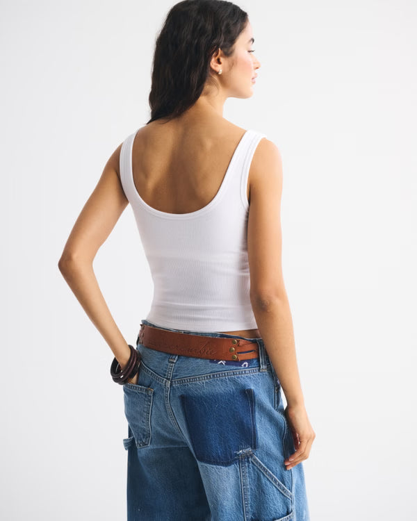 Bra-Free Rib Scoopneck Tank