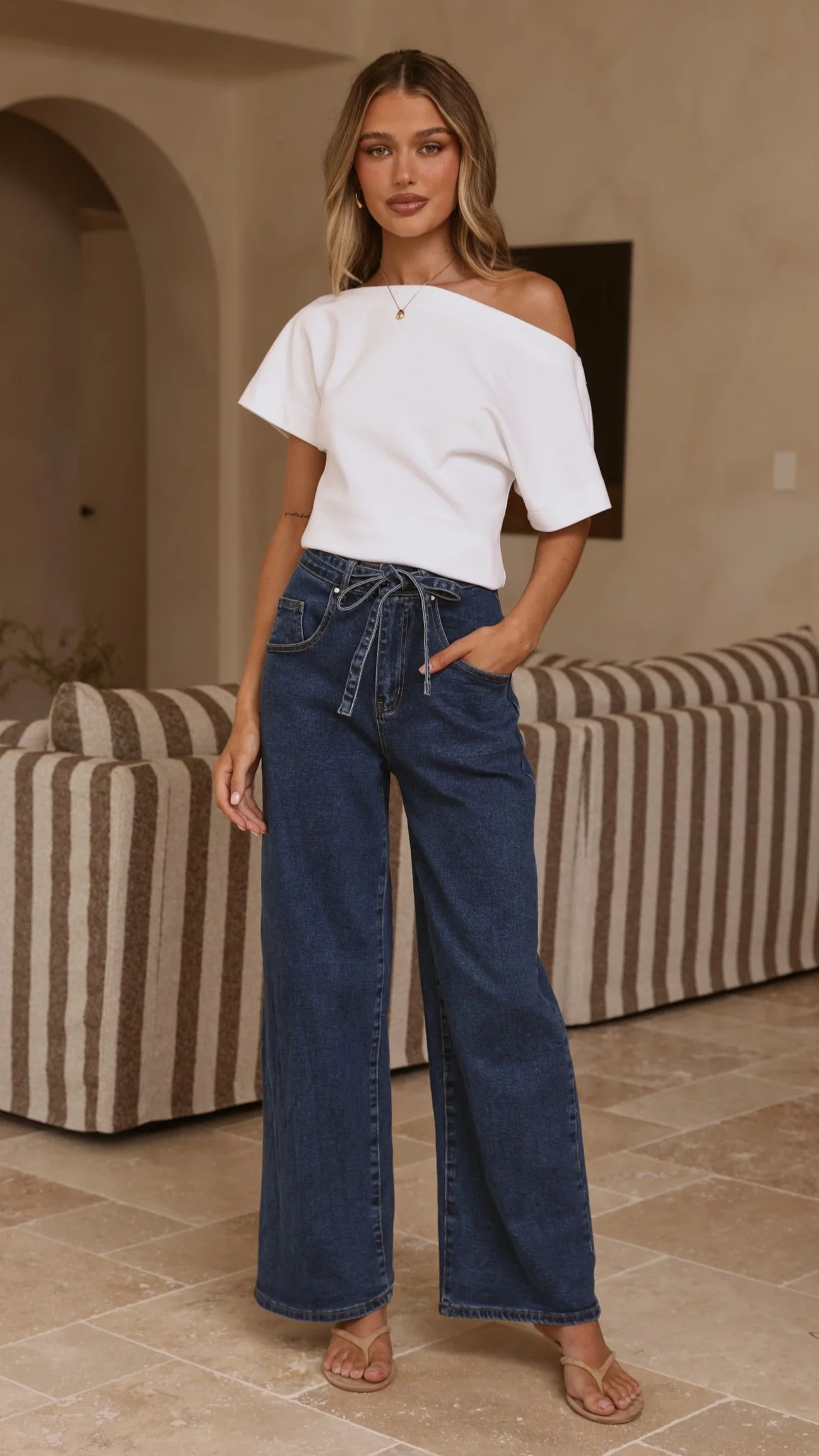 Nyra Wide Leg Jeans - Dark Denim
