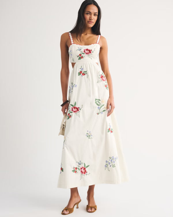 Bra-Free Embroidered Maxi Dress