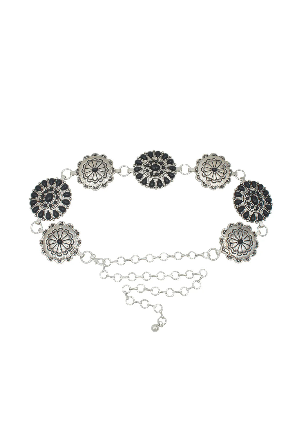 Silverado Silver and Black Statement Chain Belt
