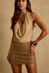 Solene Gold Halter Top