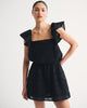 Angel Sleeve Easy Waist Skort-Black