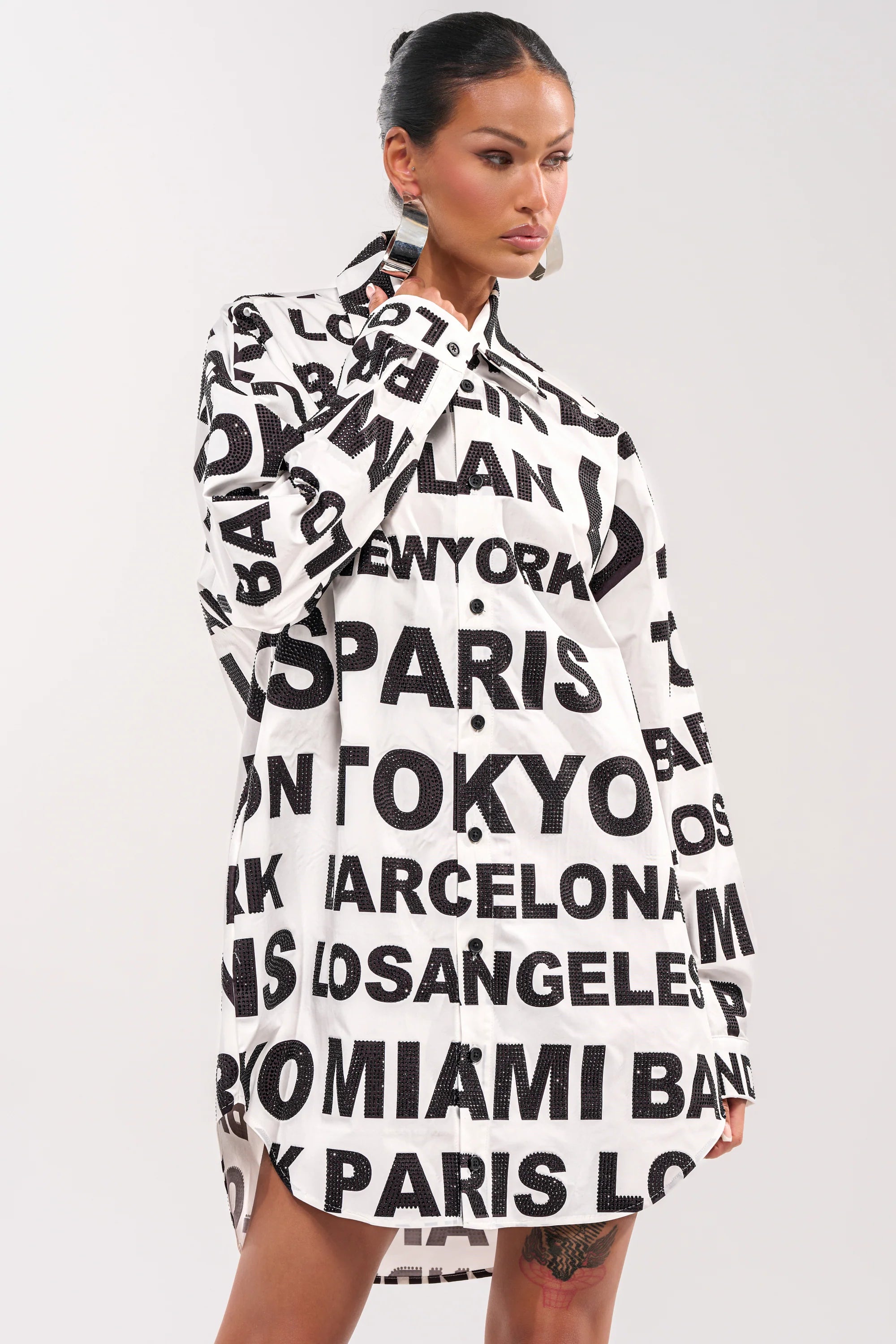 TIME AND PLACE POPLIN MINI DRESS