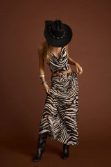 Celia Zebra Maxi Skirt