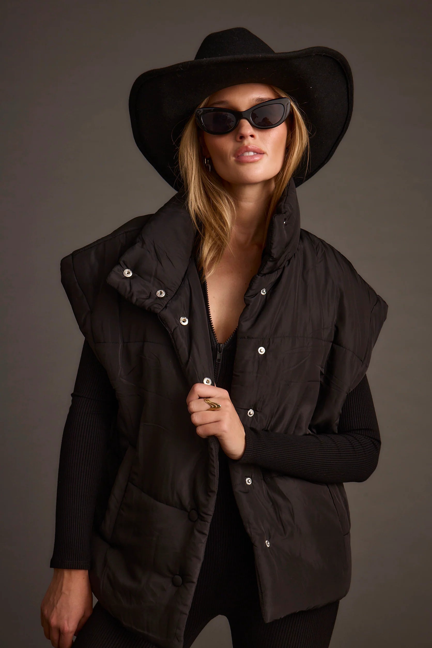 Summit Black Puffer Vest