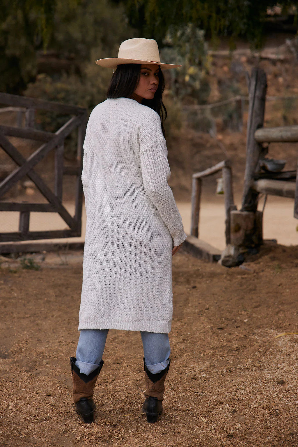 Kelsey White Long Cardigan
