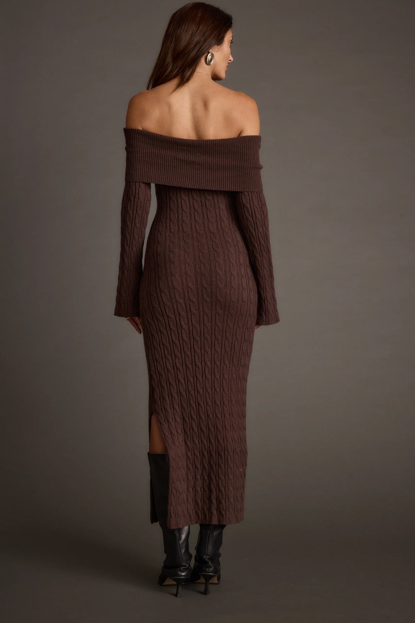 Rhiannon Espresso Sweater Maxi Dress