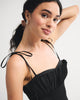 Bra-Free Tie-Strap Maxi Dress-Black