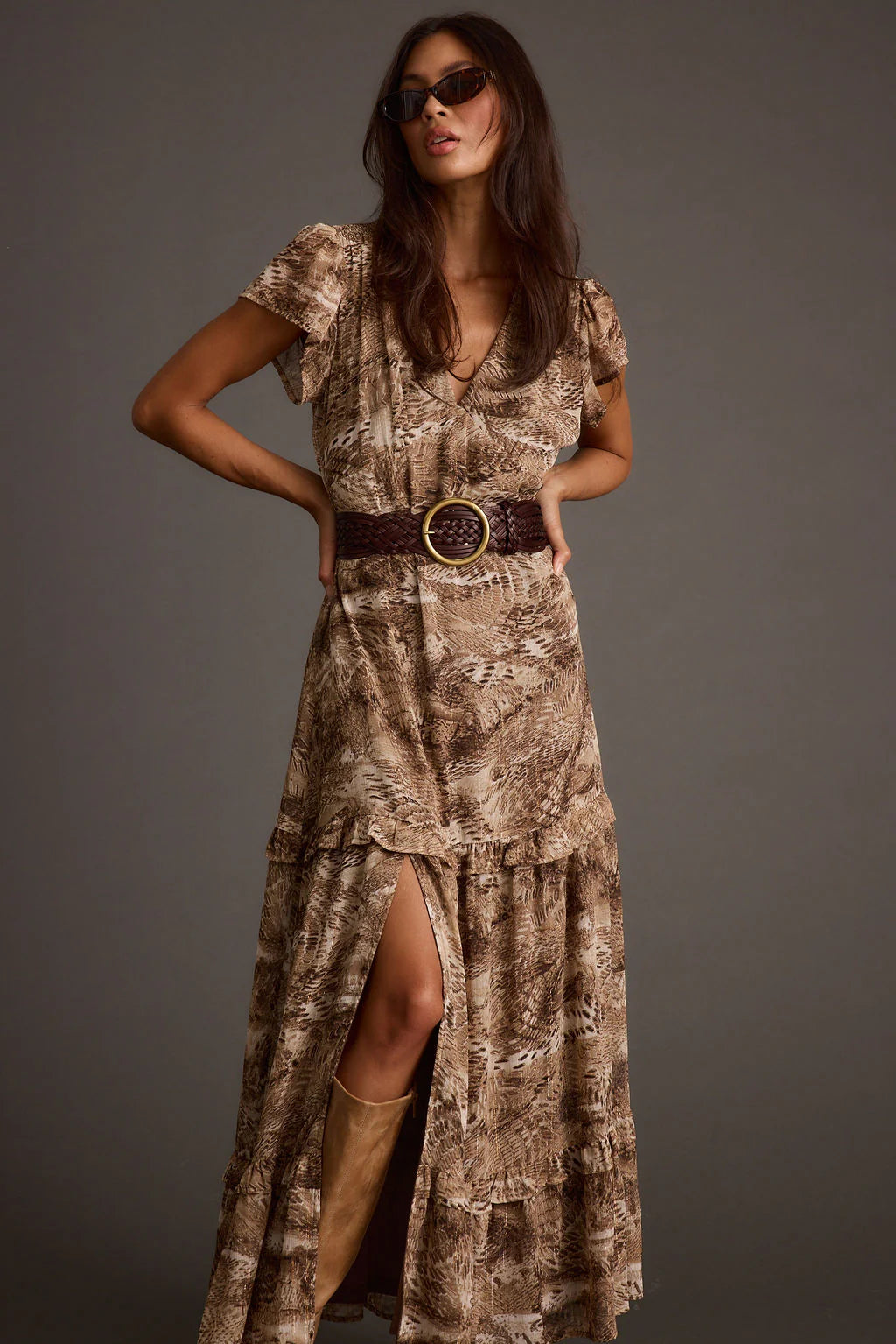 Sundance Mocha Printed Maxi Dress