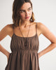 Ruched Channeled Skort-Brown