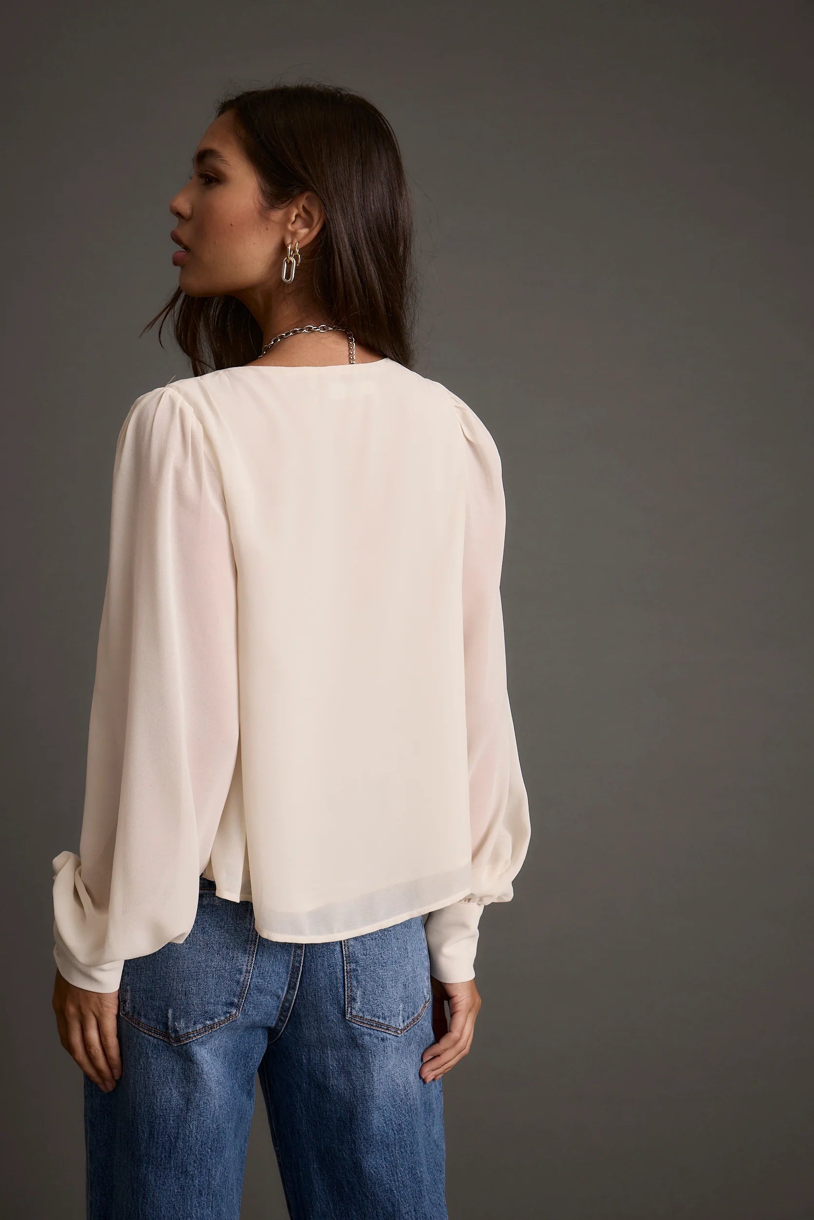 Alyssa Ivory Studded Blouse