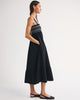 A&F Sydney Smocked Convertible Midi Dress-Black