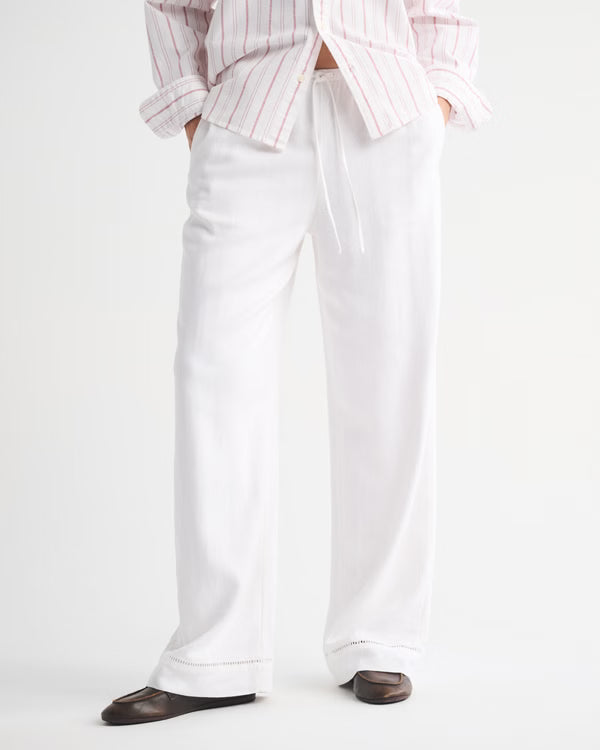Linen-Blend Pull-On Pant