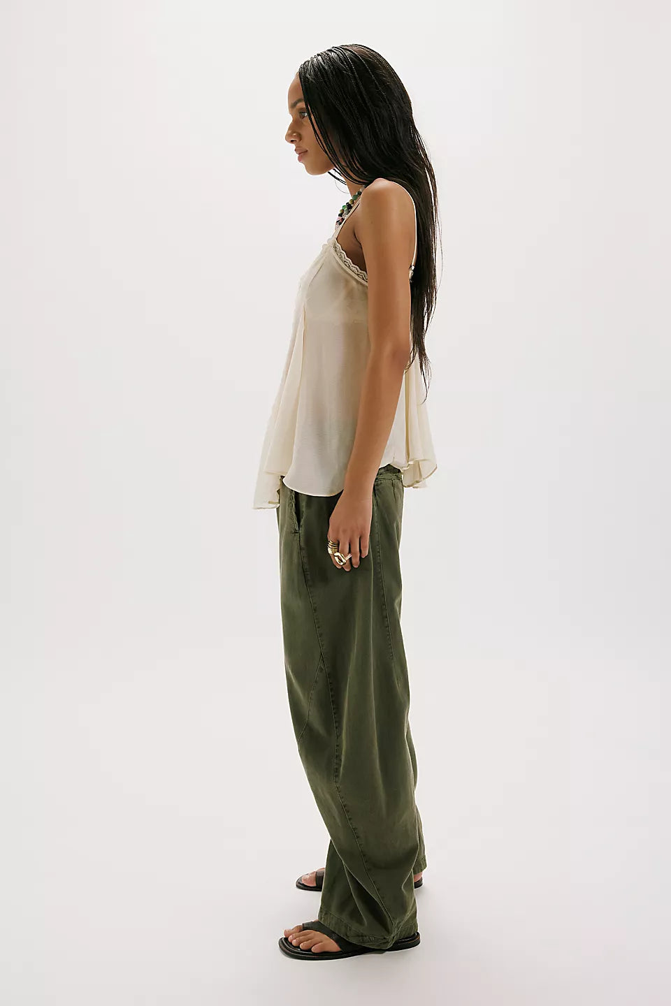 Spotlight Washed Barrel Chino Trousers-Dusty Olive