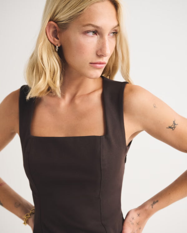 Bra-Free Squareneck Forme Mini Dress