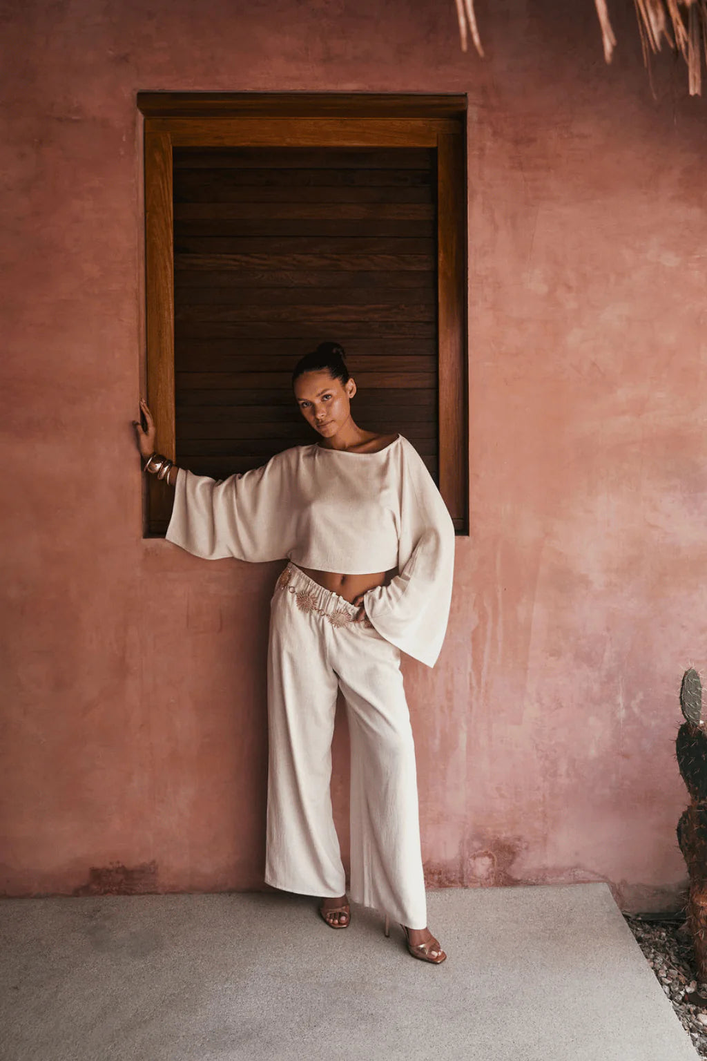 Clear Breeze White Linen Pants