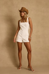 Winona White Denim Romper