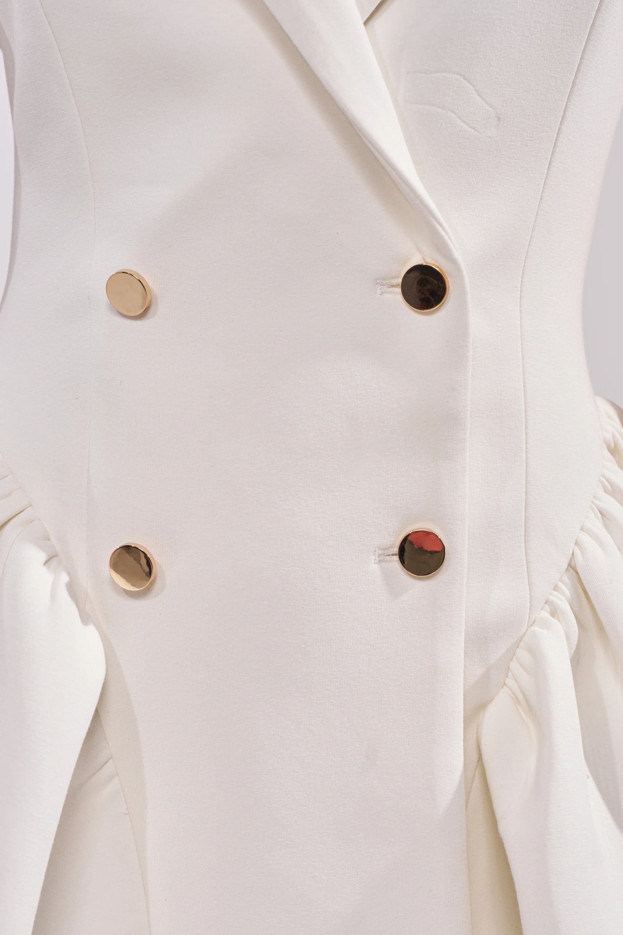 REPRESENTING ME SLEEVELESS BLAZER DRESS IN WHITE