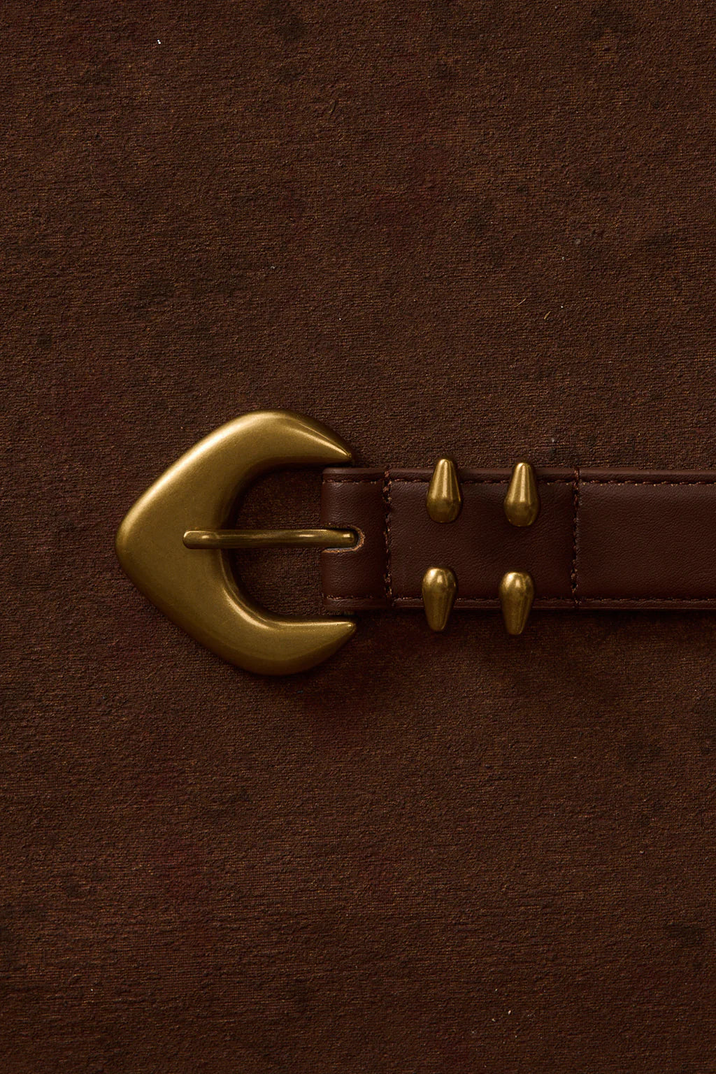 Bradbury Brown and Gold Vegan Leather Belt