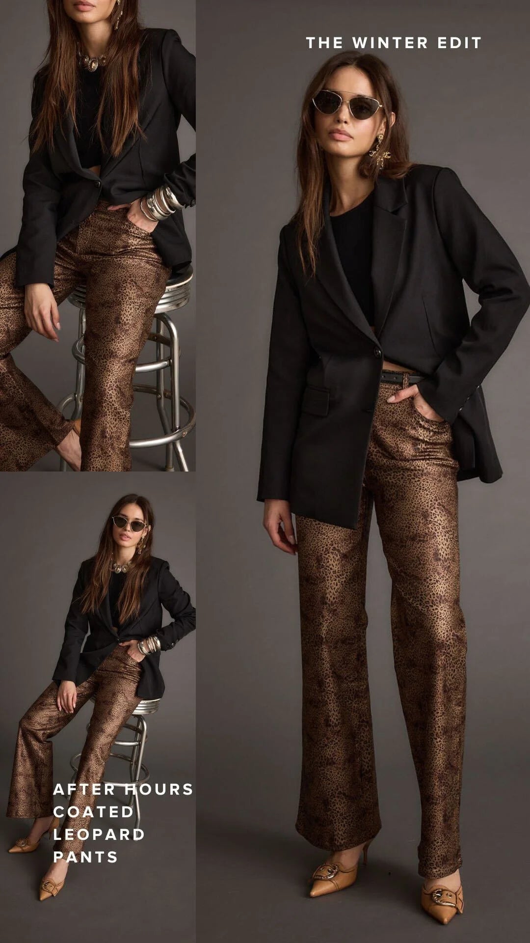 After Hours Coated Leopard Pants