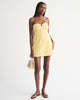 A&F Bra-Free Scarlett Strapless Linen-Blend Skort-Yellow