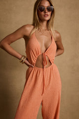 Augustine Apricot Halter Jumpsuit