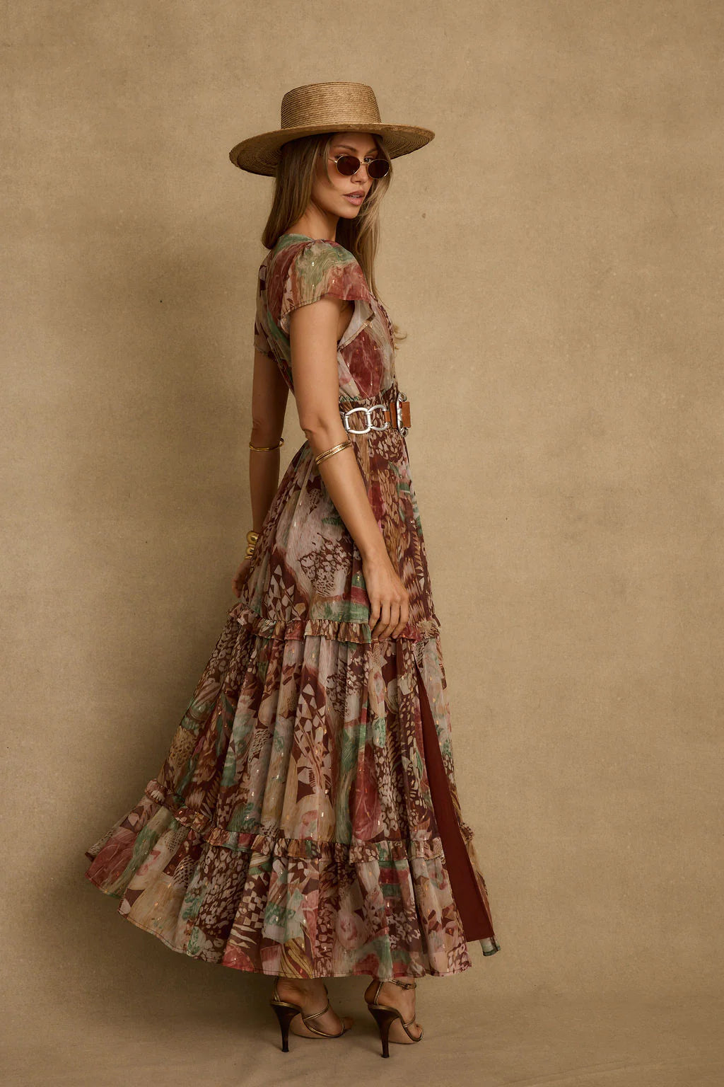 Sundance Rust Multi Printed Maxi Dress