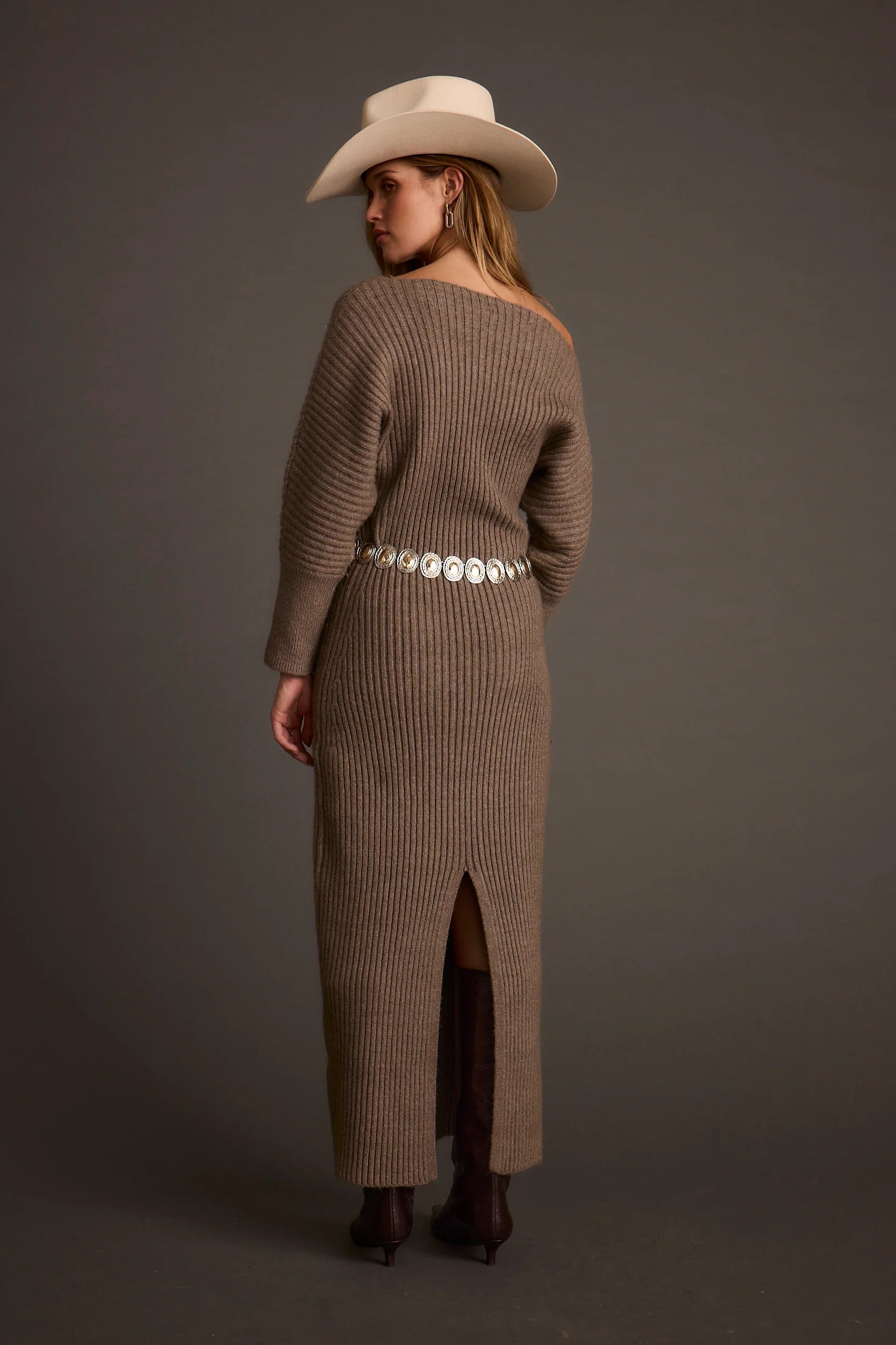 Amaya Grey Sweater Maxi Dress