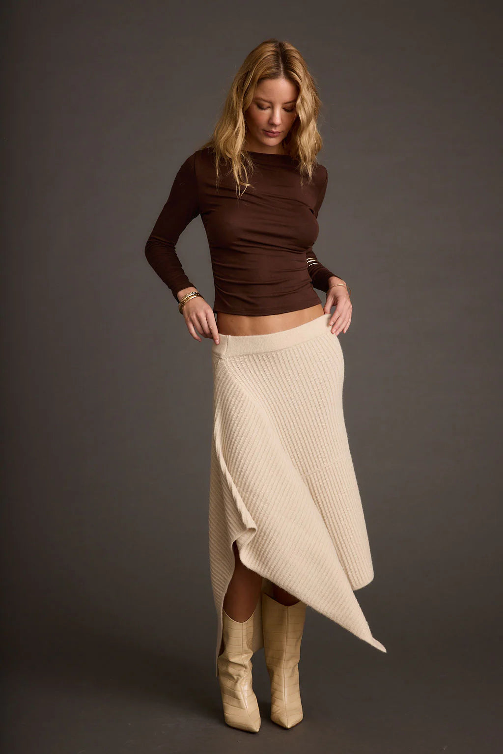 Mod Cream Asymmetrical Skirt