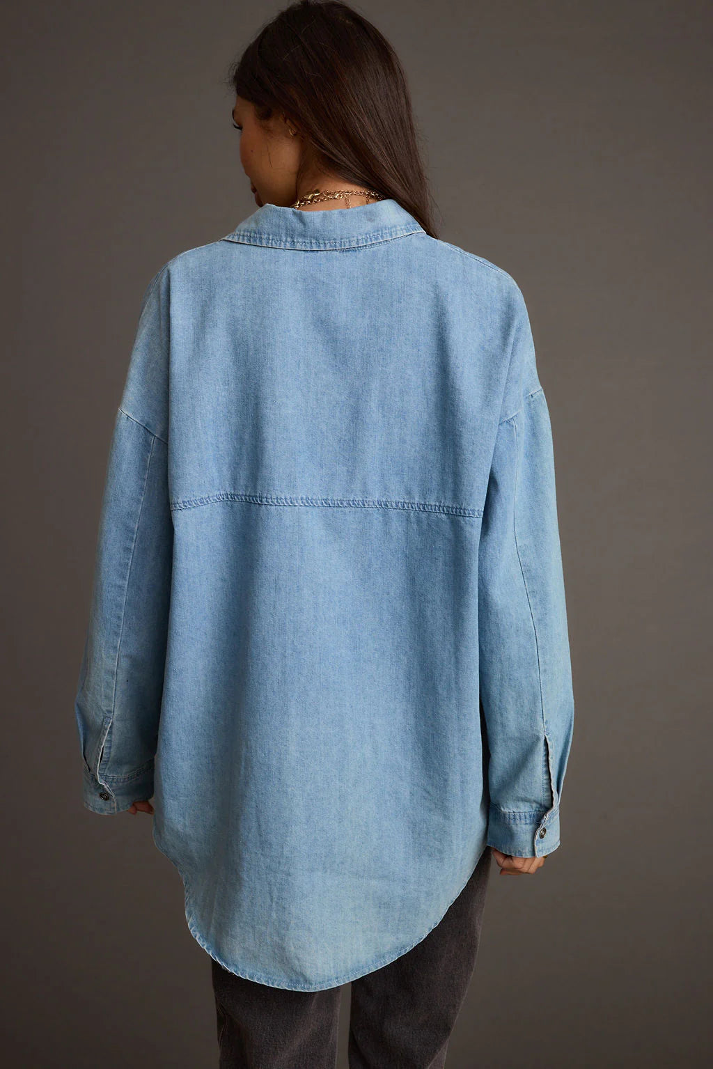 Springsteen Chambray Oversized Button Down Shirt